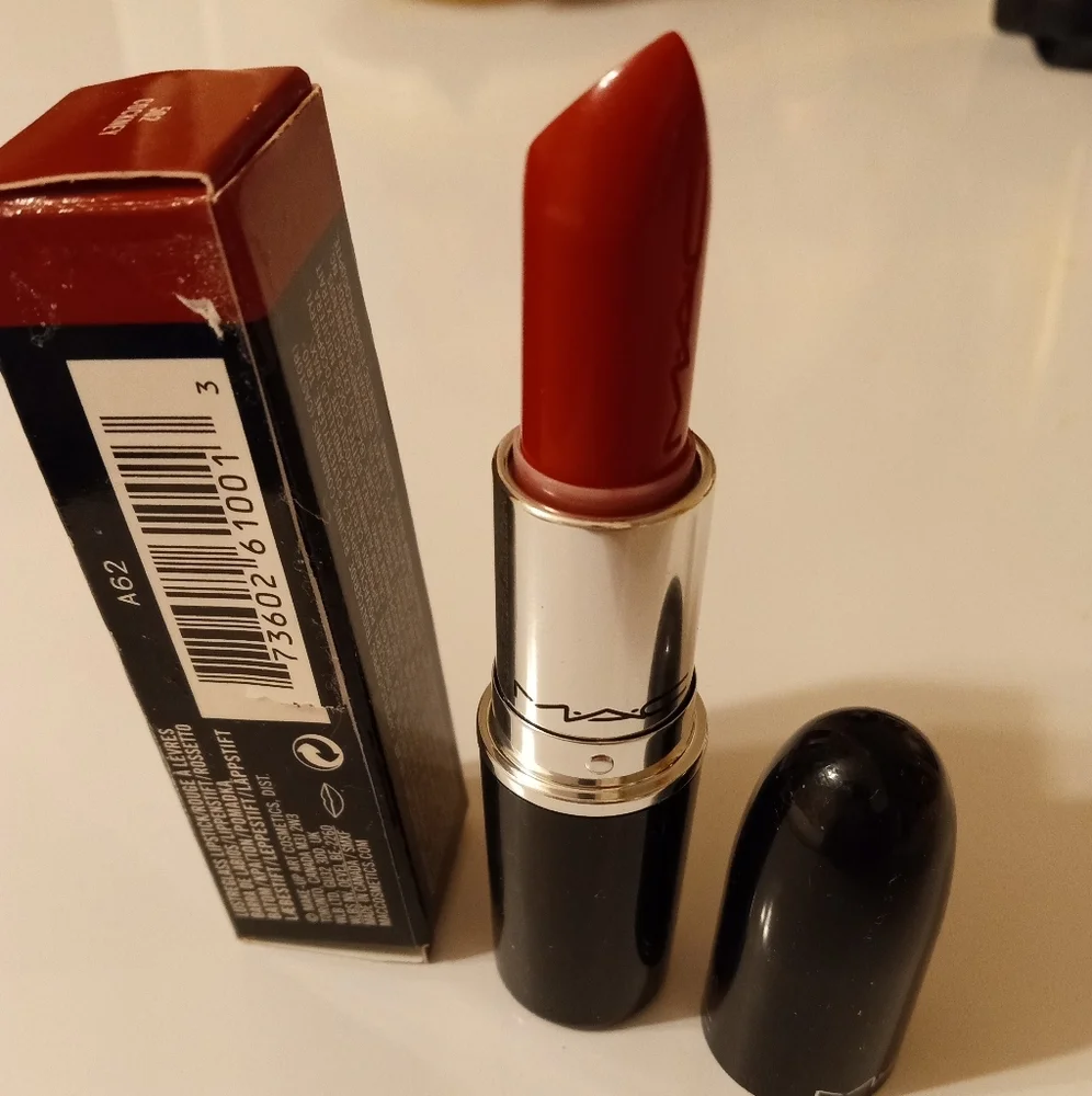 HP🔥🆕 MAC Cosmetics Lustre Lipstick 502 COCKNEY Red - 0.10 oz Full Size - NIB